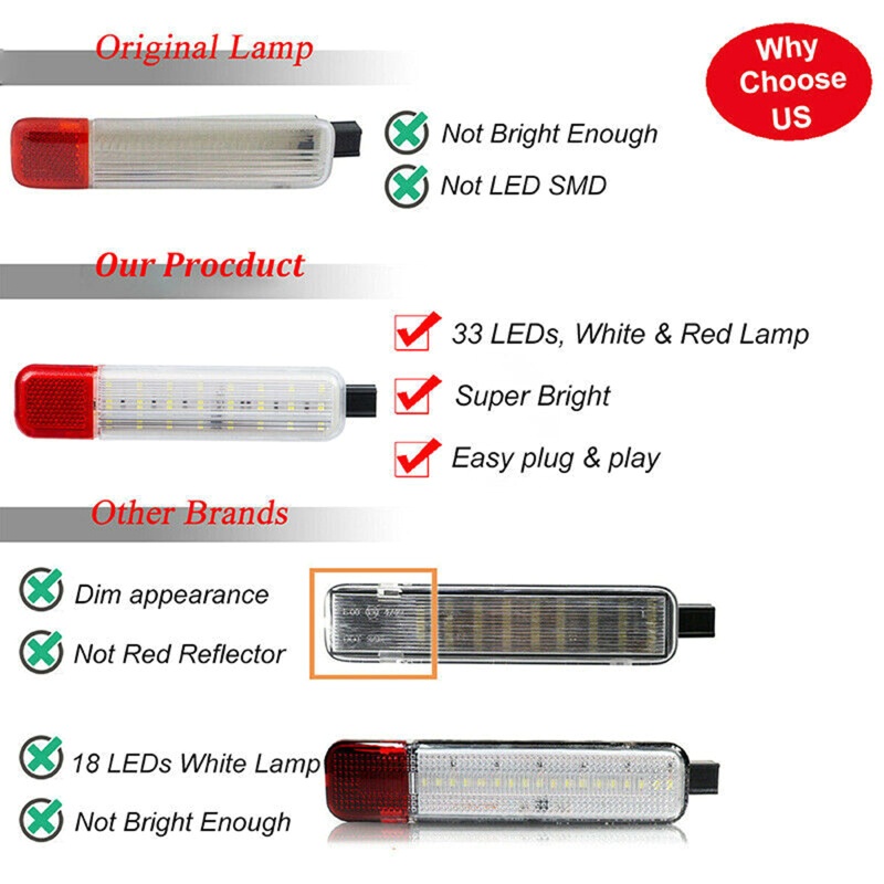 2 Đèn LED Gắn Cửa Xe Hơi Silverado Suburban 1995-2007