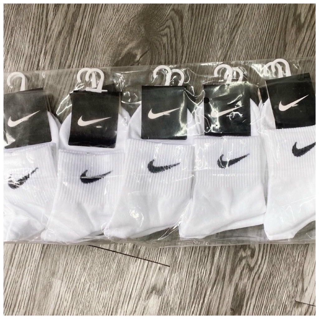 Tất nam nữ cổ cao MOKANA vớ nike cổ ngắn thời trang đen trắng dệt kim cao cấp TD01