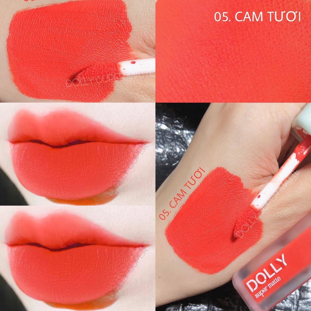 Son Lì Son Kem SUPER MATTE Không Chì Cao Cấp Chính Hãng Màu cam Tươi