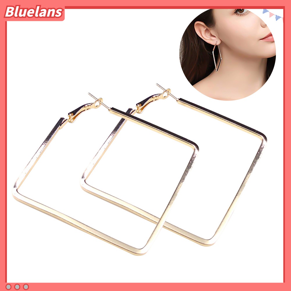 Đôi Bông Tai Họa Tiết Hình Vuông Thời Trang Cho Nữ