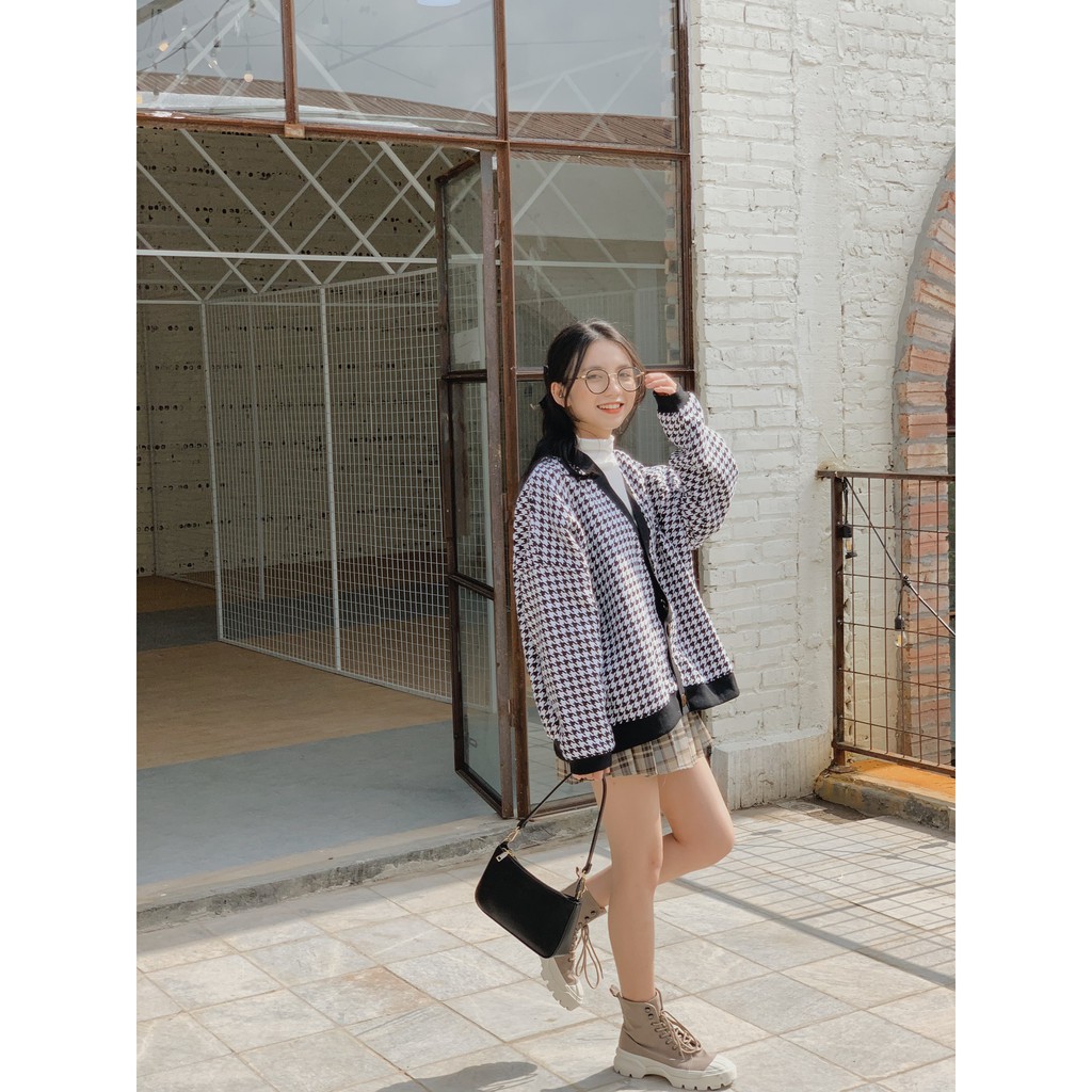 Áo cardigan dạ tweed houndstooth TKJ07/TKJ06 LOLLIE STUDIO | BigBuy360 - bigbuy360.vn