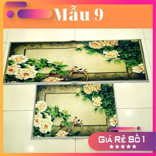 [FREESHIP] Thảm bếp chống trơn hoa văn hiện đại 2 Thảm to và bé ảnh thật