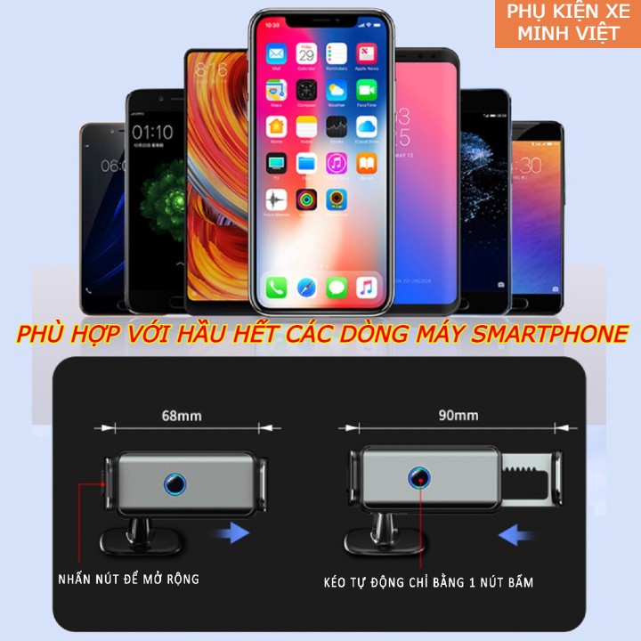 Kẹp Điện Thoại Trên Ô Tô,Giá Đỡ Điện Thoại Trên Ô Tô Cảm Ứng Cao Cấp Thông Minh Xoay 360 Độ Mới Nhất 2022