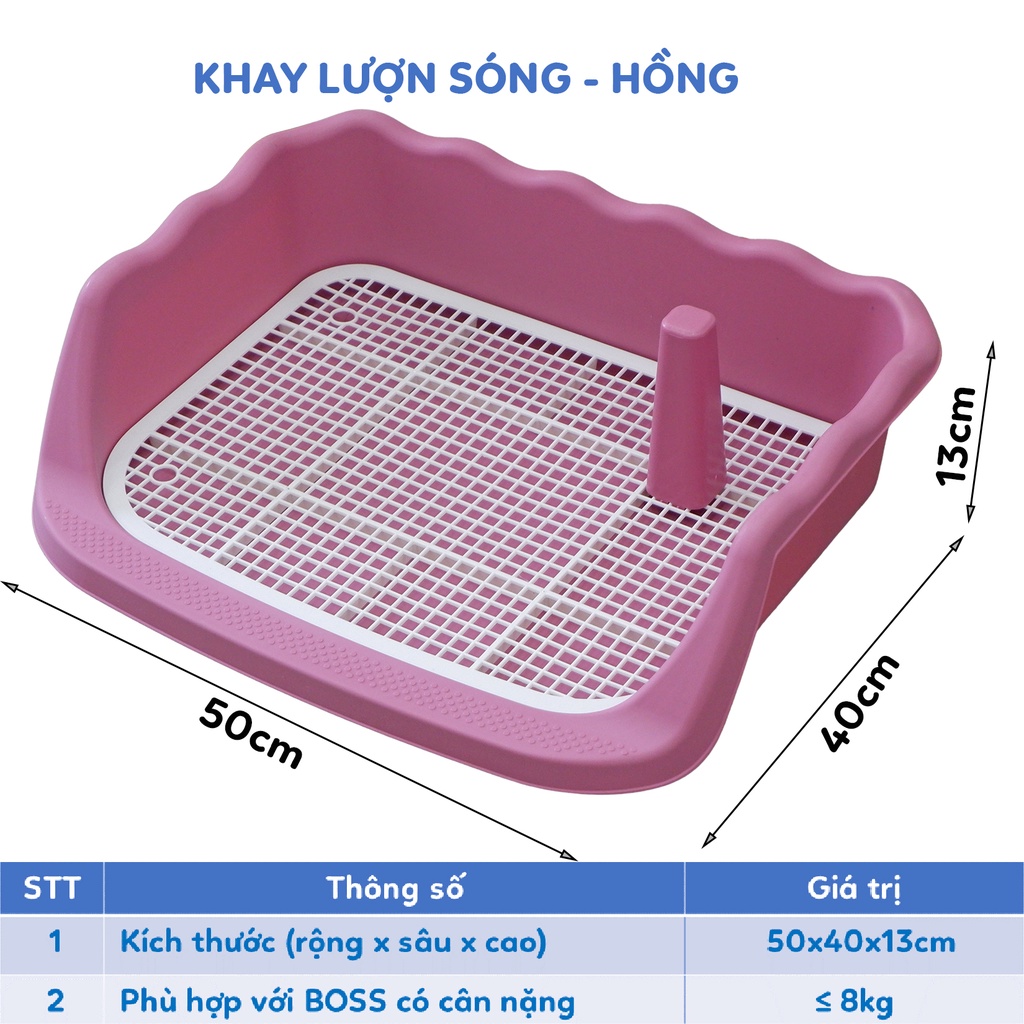 Khay vệ sinh cho chó thành cao lượn sóng có cột 50x40cm Lapeta