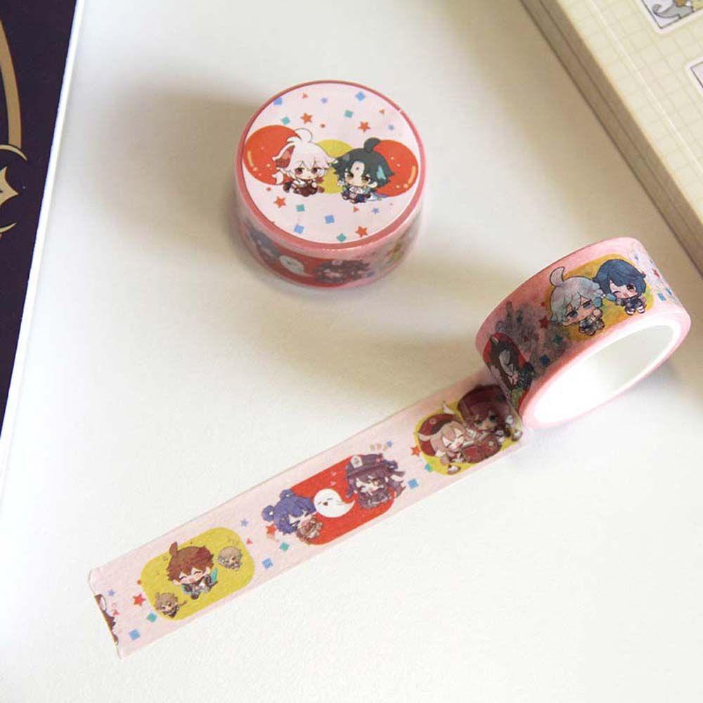 Cuộn Băng Dán Trang Trí Sổ Lưu Niệm In Họa Tiết Hoạt Hình AUGUSTINE 2cm * 5m Zhongli Venti