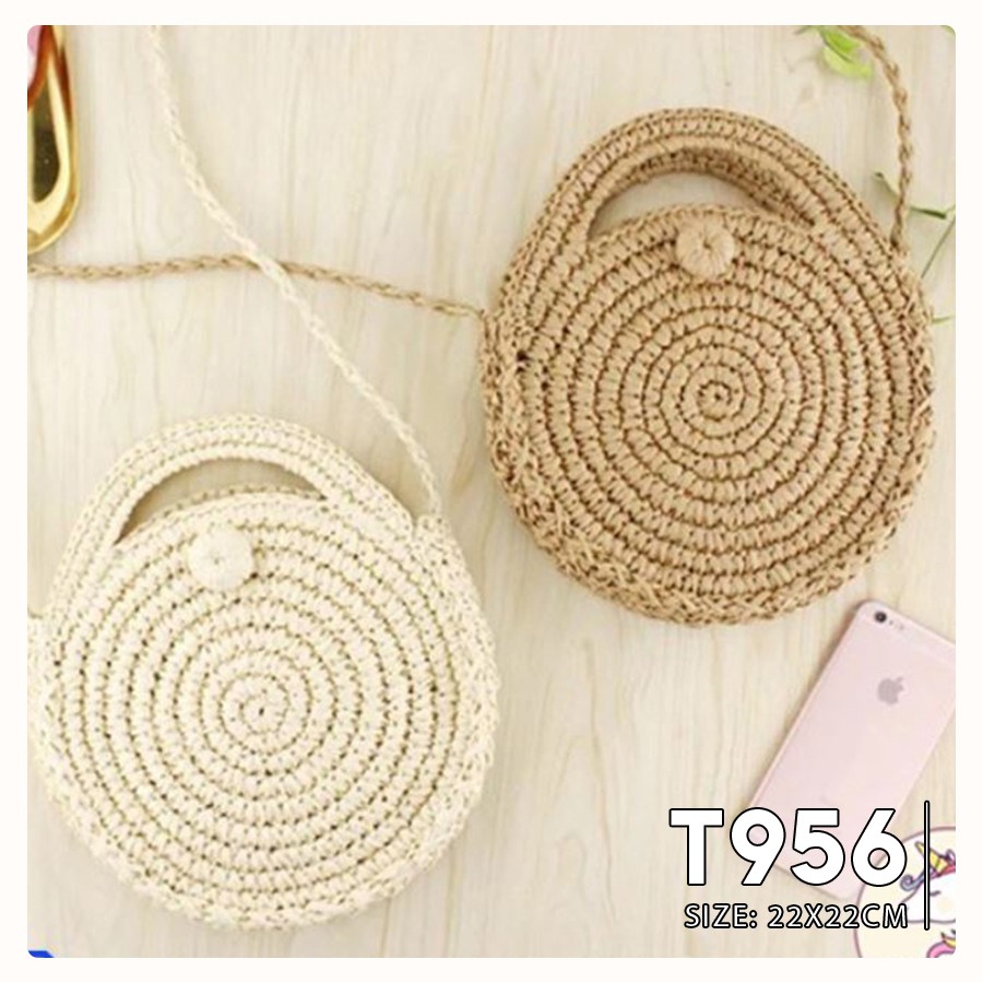 Túi cói tròn Hot Summer độc đáo - T956