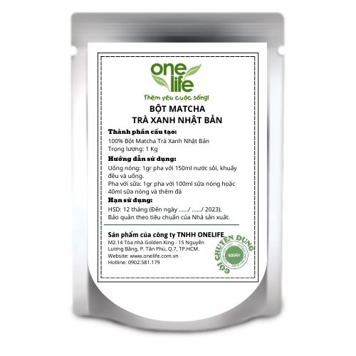 Bột Matcha Trà Xanh Nhật Bản ONELIFE - Bịch 1kg