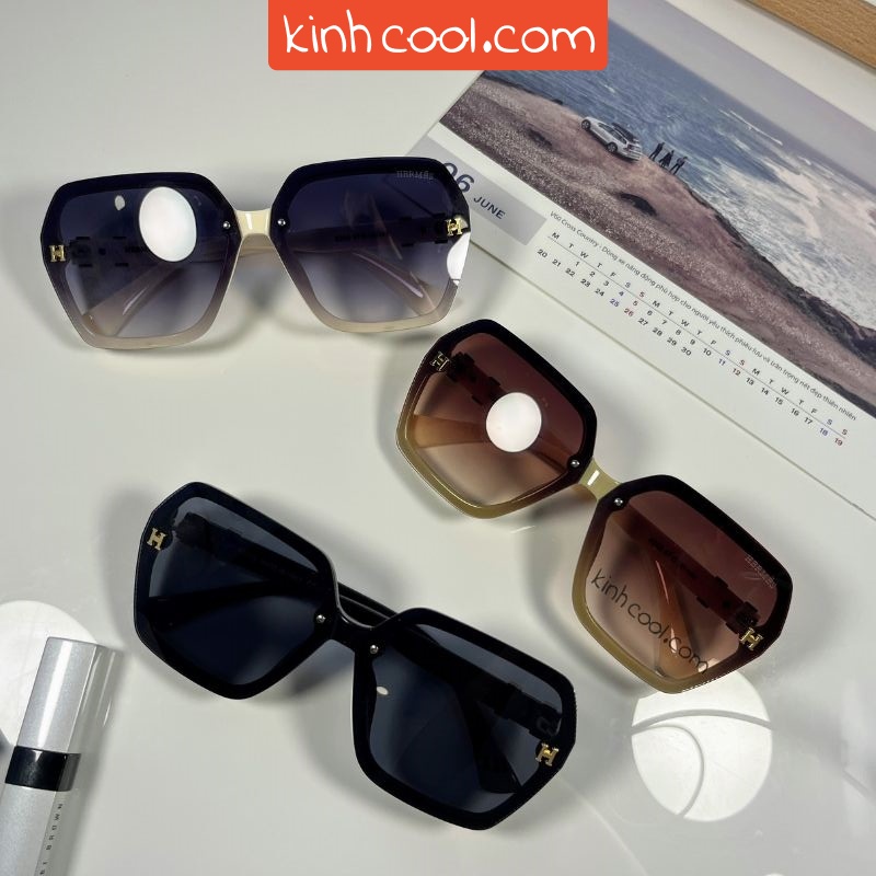 Kính mát nữ HERMES 2245, thiết kế gọng vuông ôm mặt, tròng ombre nhiều màu [KHÔNG LỢI NHUẬN]