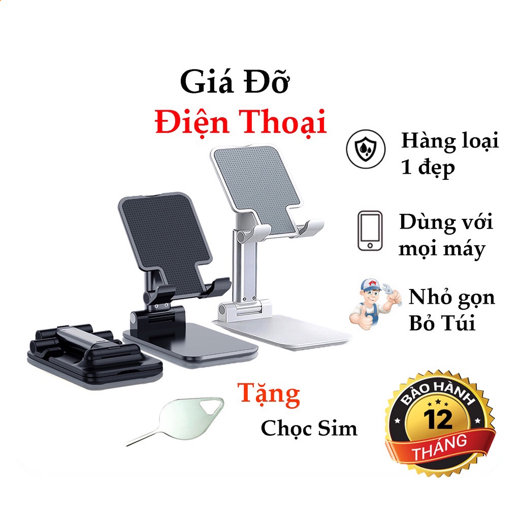 Giá Đỡ Điện Thoại Gấp Gọn Để Bàn, Kệ Đỡ Điện Thoại - Dùng Để Livestream - Xem Film Ổn Định - Học Online Cực Tốt