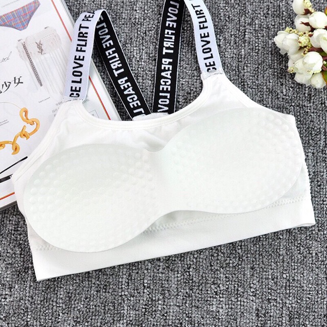 Áo tập GYM 5403 - Nữ⭐FREESHIP⭐Bra Len Tăm - yoga Ngực 2 Dây Mút Mỏng Điều Chỉnh Ngắn Dài