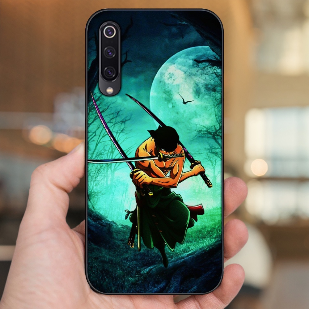 Ốp lưng Xiaomi Mi 9, Mi 9 SE viền đen in hình Zoro One Piece