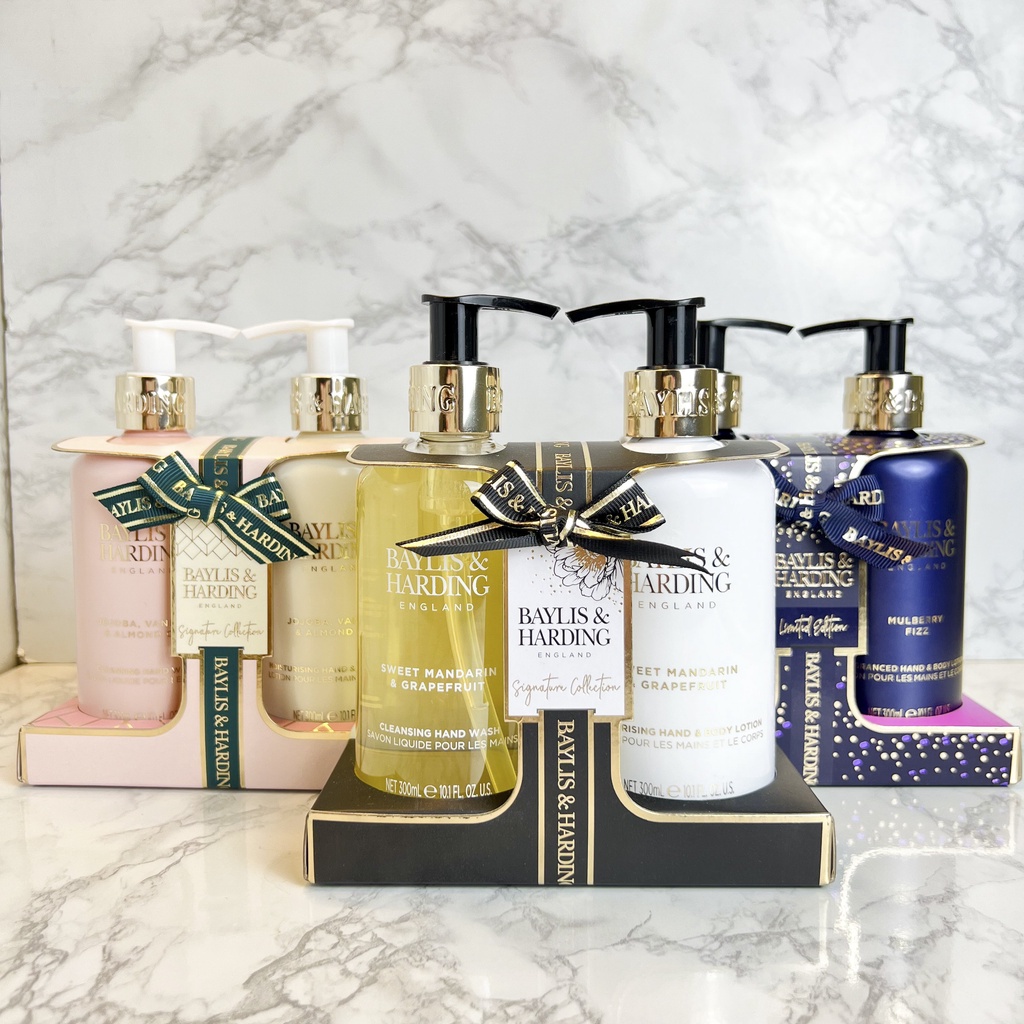 Baylis &amp; Harding Mandarin &amp; Grapefluid - Bộ đôi quà tặng nước rửa tay 300ml và kem dưỡng da  sang trọng 300ml