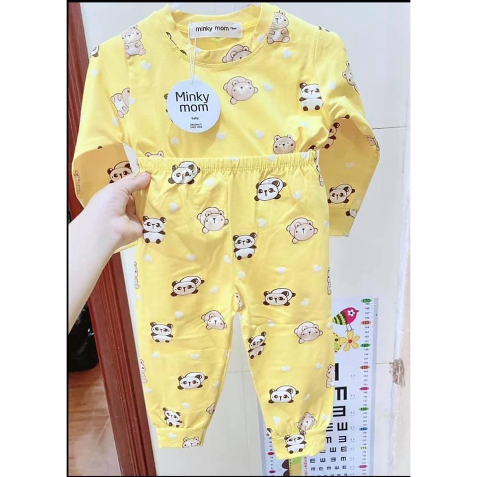 Bộ Thu Đông Cho Bé  Bộ Minky Mom Dài Tay Cho Bé Trai Bé Gái  Chất Cotton Rainbow Cao Cấp Siêu Co Giãn