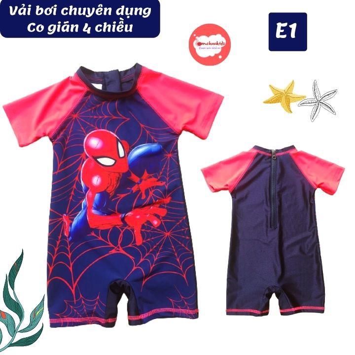 Đồ bơi liền thân cho bé trai siêu nhân từ 10-21kg - vải polyester - Tomchuakids.