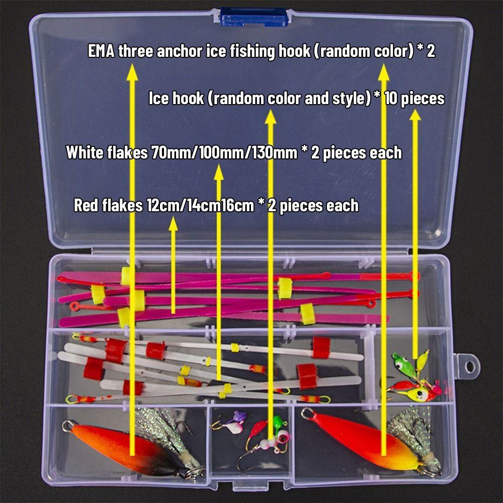 Bộ Mồi Câu Cá Mùa Đông Cứng Kèm Móc Câu Tiện Dụng