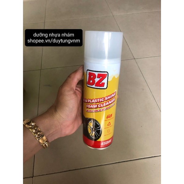 chai xịt dưỡng nhựa nhám và vỏ xe BZ 600ml