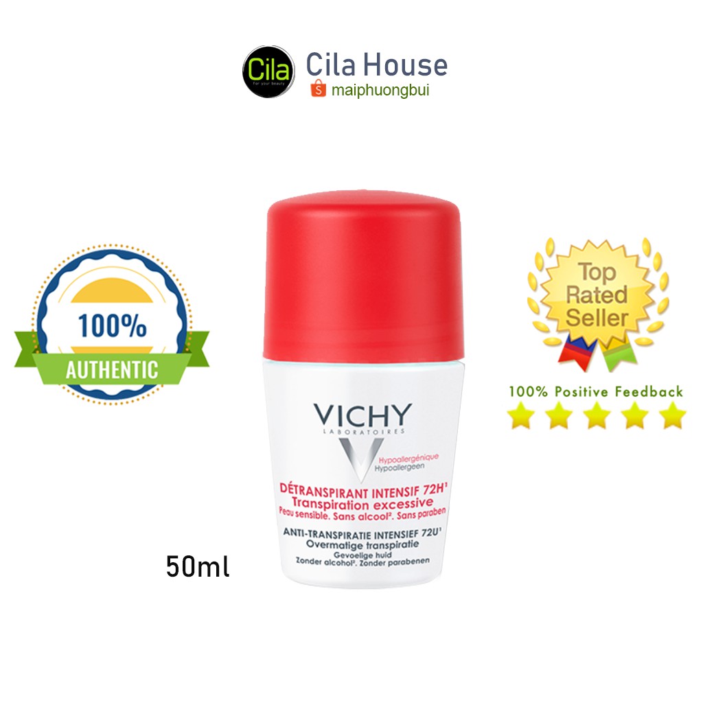 Lăn Khử Mùi Vichy 72H Destranspirant Intensif (Nắp Đỏ) - Cila House