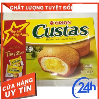BÁNH CUSTAS ORION HỘP 14 CÁI 329G ( tặng thêm 2 cái so với cũ)