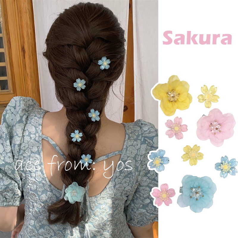 Kẹp Tóc Hình Bông Hoa Anh Đào Phong Cách Hàn Quốc Dễ Thương Cho Nữ