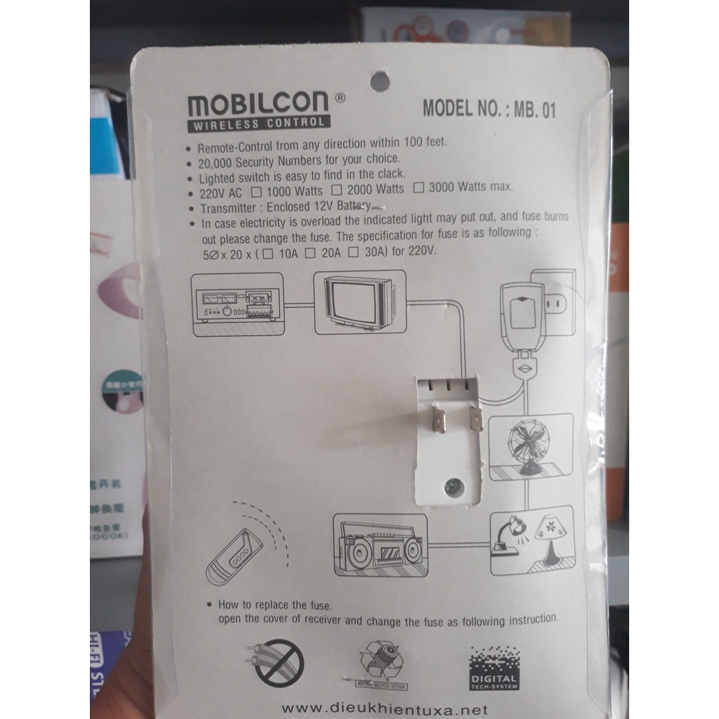 Ổ Cắm điều khiển điện tử từ xa 2000W, 1200W - 100 Mét