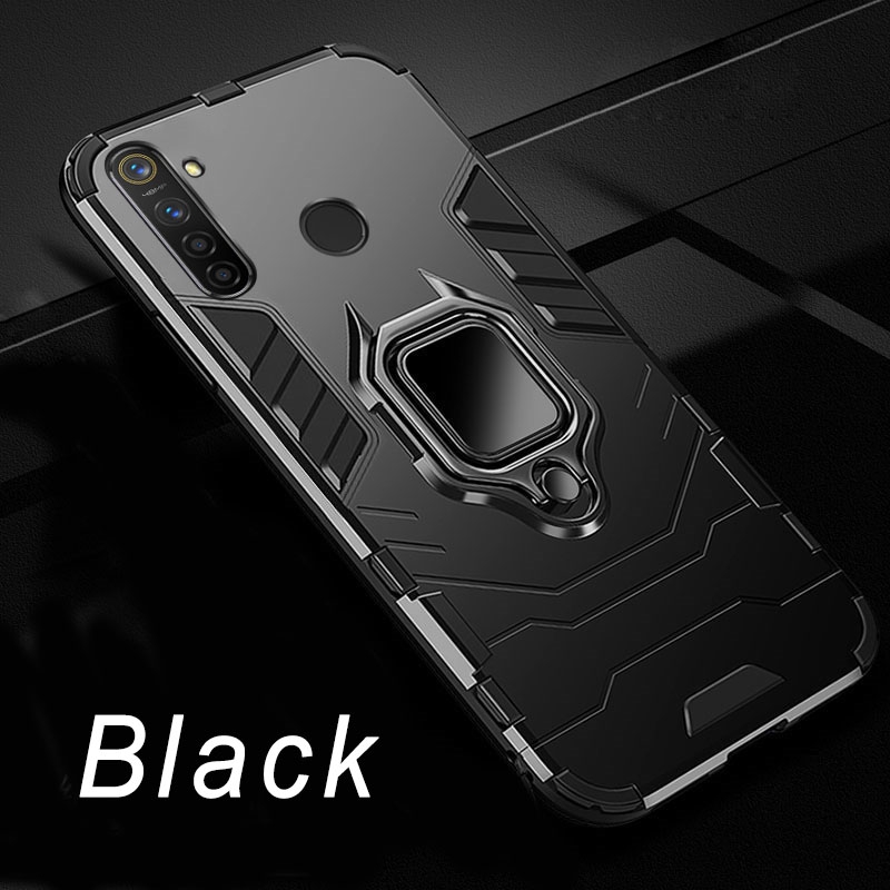 Ốp điện thoại cứng gắn đế nam châm phong cách Black Panther dành cho OPPO Realme 5 / 5 Pro