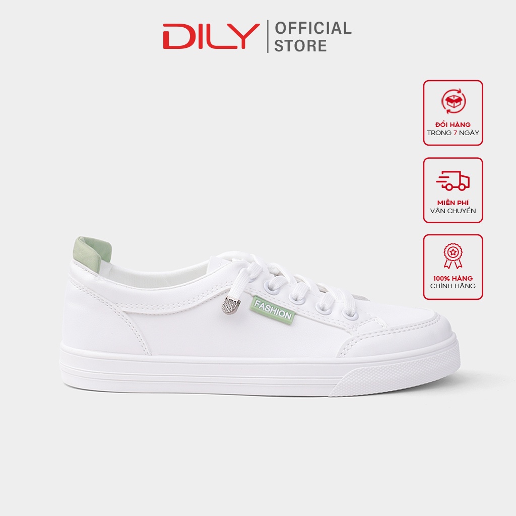 [Form nhỏ tăng 1 size] Giày sneaker nữ màu trắng DILY đế cao su cao 3cm_ AG0001