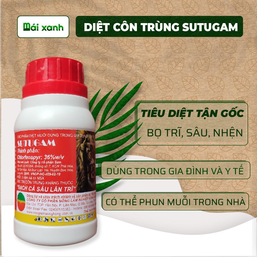 Chế phẩm trừ muỗi và côn trùng ,bọ trĩ an toàn Sutugam