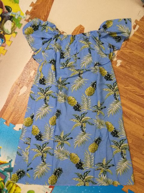 (Có bán lẻ) Set đôi hoa quả đi biển chất tơ đũi dứa xanh