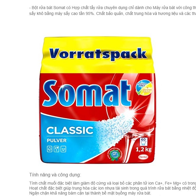 BỘT RỬA BÁT SOMAT GÓI 1,2KG