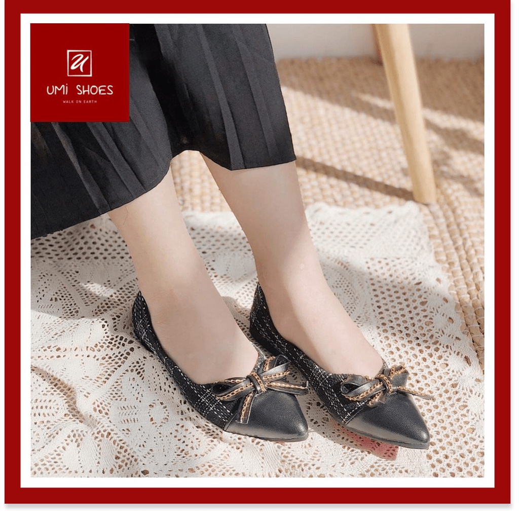 ★ ᗩᗰᗩᘔ𝗜ᑎ𝗚 𝗦𝗛𝗢𝗘𝗦 ★ GIày hài nữ mũi nhọn nơ xích nhẹ nhàng mẫu mới hot xinh bền đẹp đế bằng đơn giản đi làm đi chơi