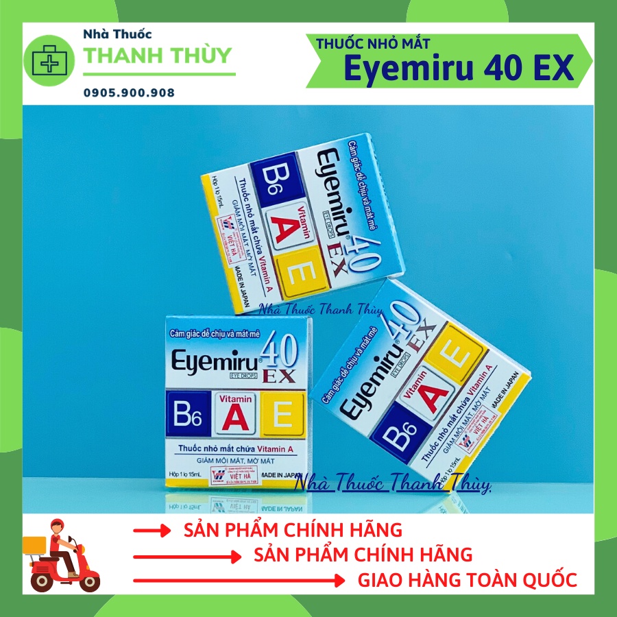 🅼🅰🅳🅴 🅸🅽 🅹🅰🅿🅰🅽 Nước Nhỏ Mắt Eyemiru 40EX [Chai 15ml] Bổ Sung Vitamin A,E,B6 Cho Mắt, Giảm Mỏi Mắt, Mờ Mắt