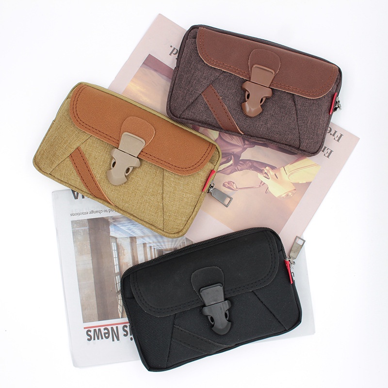 Túi Canvas Đeo Hông Đựng Điện Thoại / Tiền Xu Tiện Lợi