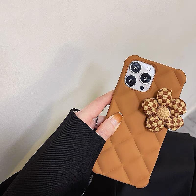 Ốp điện thoại hình hoa màu hồng/ nâu thích hợp cho iphone 13 pro Max 7plus Xr X / Xs Xs Max 11 Promax12pro Max
