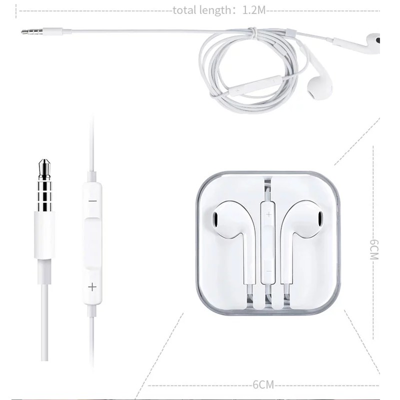 Tai Nghe Nhét Tai 3.5mm Dành Cho IOS Android Tai Nghe Âm Thanh Nổi Có Micrô, Tai Nghe Hifi Máy Tính Di Động