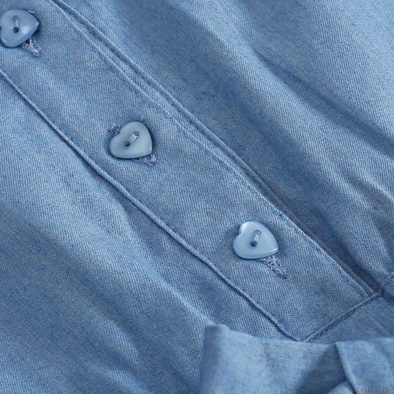 Jumpsuit Jeans Không Tay Thời Trang Xinh Xắn Cho Bé Gái