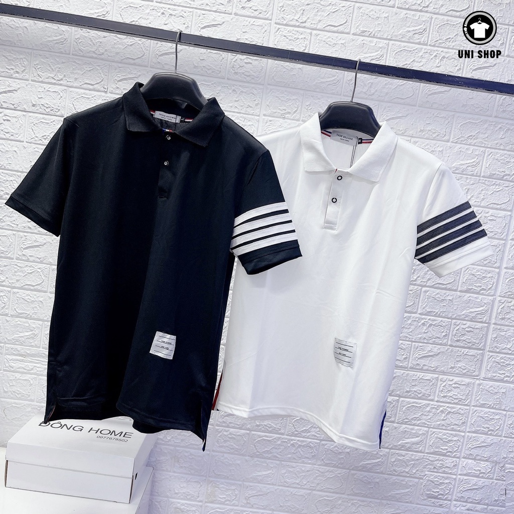 Áo Polo Nam 4 Sọc Hotten 2022 Chất Vải Cotton Cao Cấp Co Dãn 4 Chiều - Mã 4 sọc tay, -Áo Polo UNISEX, Áo Polo chính Hãng