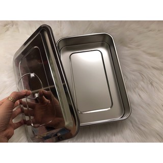 KHAY INOX ĐỰNG DỤNG CỤ Y TẾ KÍCH THƯỚC 20*30CM
