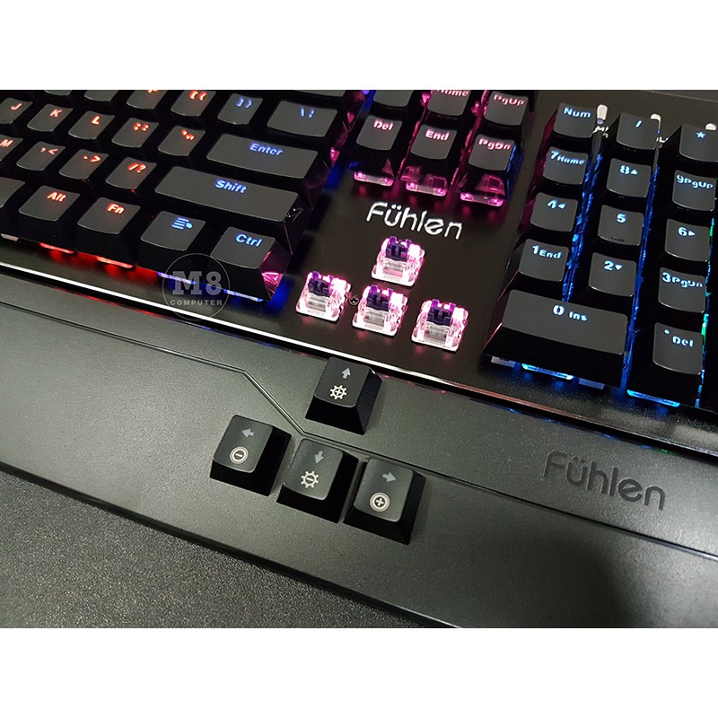 Bàn phím cơ Gaming Fuhlen Eraser - Fuhlen E -  Led Rainbow - Chính hãng - Có tem chống hàng giả - Bảo Hành 24 Tháng