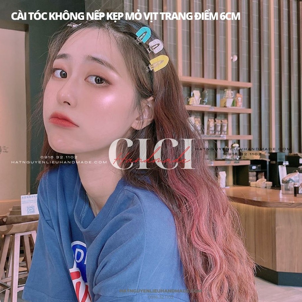 Set 5 Phôi Kẹp Tóc Mái Dành Cho Trang Điểm Không Để Lại Dấu Vết Cici Handmade hạt cườm nguyên liệu tự làm kẹp tóc cô dâu