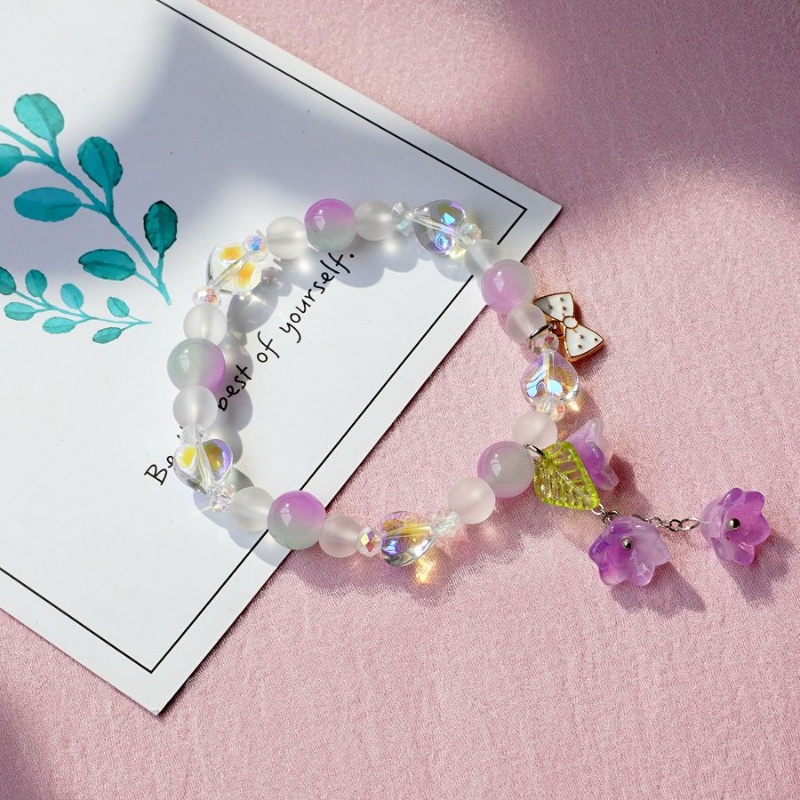 Vòng Đeo Tay Xỏ Hạt Pha Lê Màu Gradient Thời Trang Hàn Quốc Cho Nữ