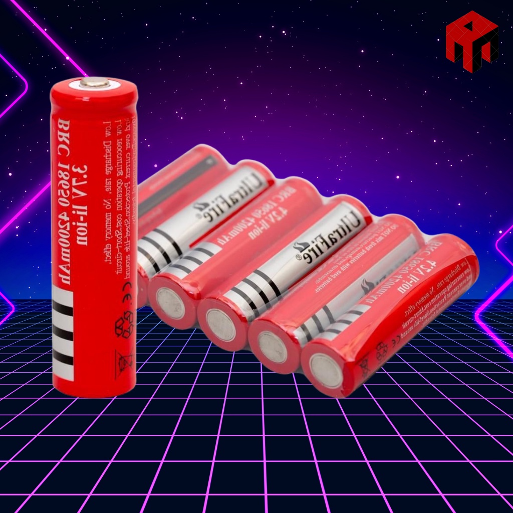 Đang Sale || Sỉ 10 Viên Pin 3.7V Ultrafire Đỏ Dung Lượng 4200mAh - Dùng Cho Quạt Cầm Tay &amp; Đèn Pin.