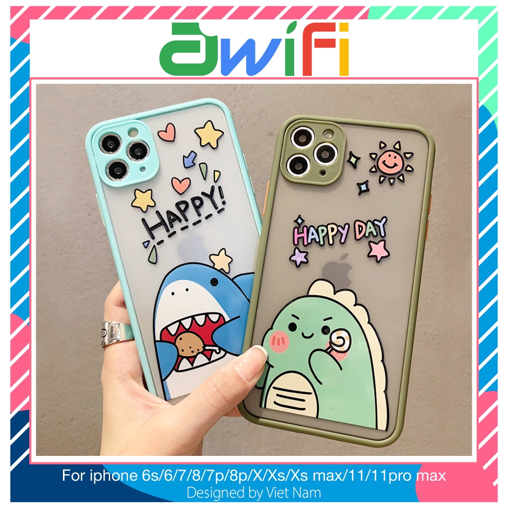 Ốp lưng iphone nhám đôi bạn happy 5/5s/6/6plus/6s/6splus/7/7plus/8/8plus/x/xr/xs/11/12/pro/max/plus/promax - Awifi T6-3