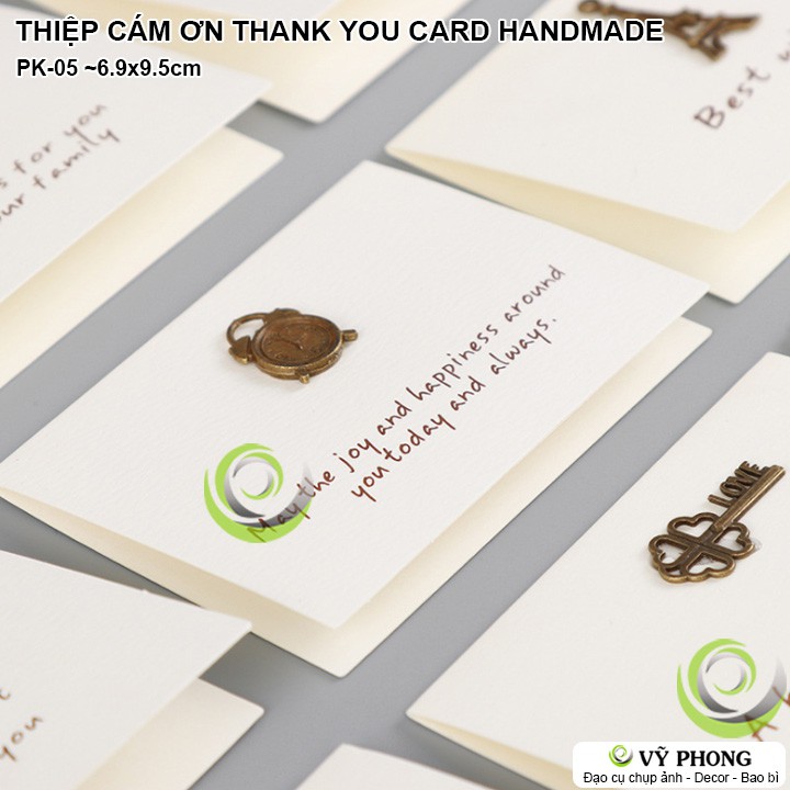 THIỆP CÁM ƠN THANK YOU CARD HANDMADE ĐỂ VÀO HỘP BÁNH HỘP QUÀ LÀM QUÀ TẶNG LOGO NỔI PHỤ KIỆN TRANG TRÍ PK-05