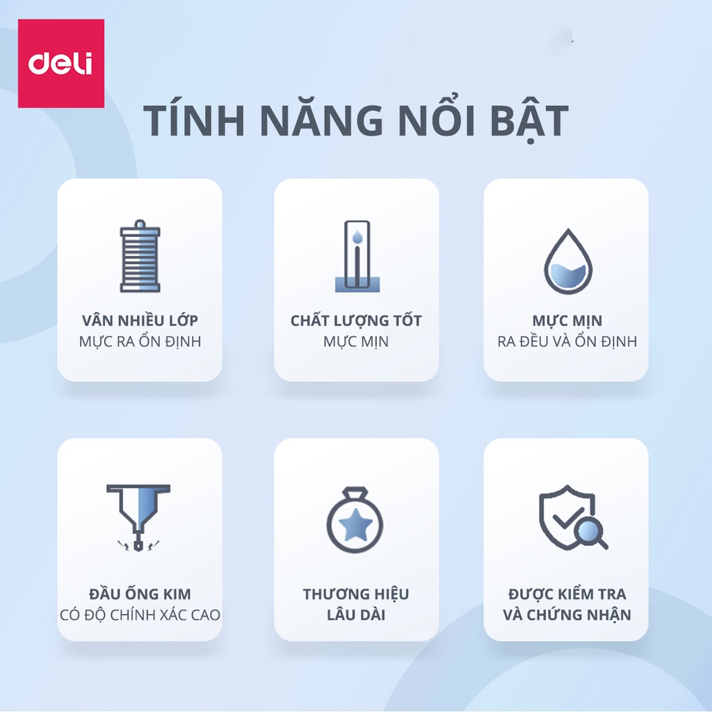 Bút bi nước mực gel nắp đậy vỏ nhiều màu 0.5mm Deli xinh xắn nhanh khô viết đều trơn tru lâu hết mực chất lượng cao S867