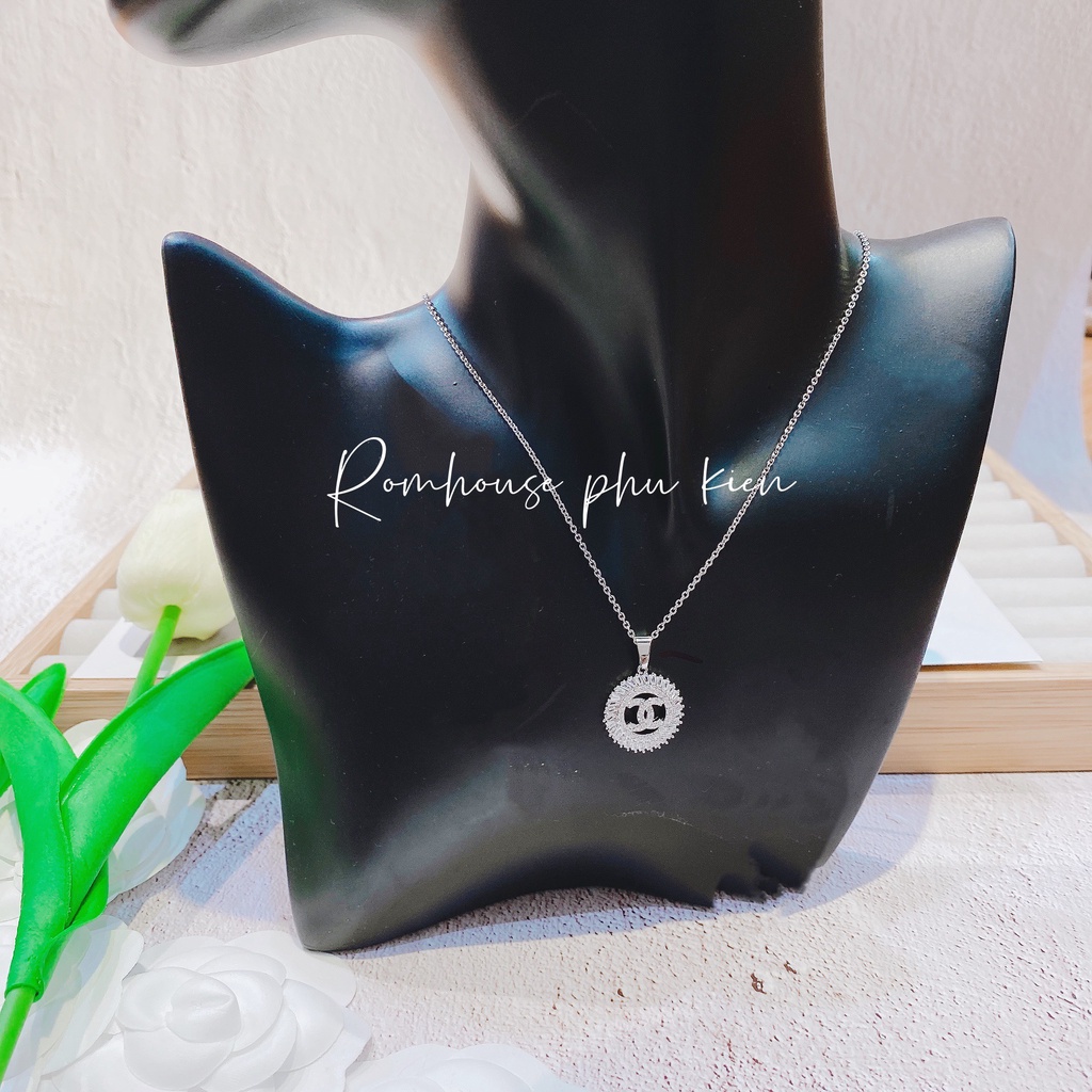 Set hoa tai dây chuyền đá paget 925 cao cấp MS850093