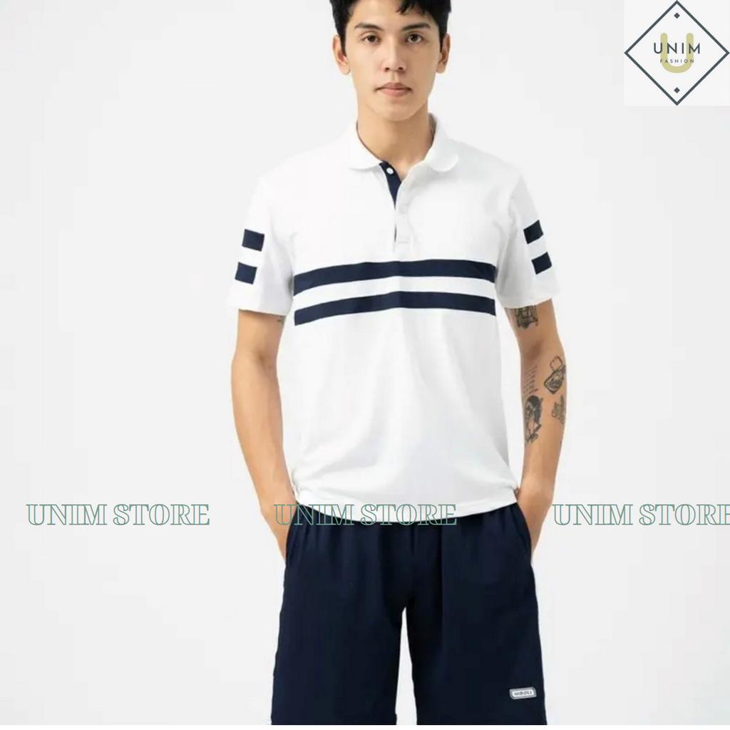 Bộ Quần Áo Hè Nam Cổ Polo Basic Unim Store Vải CVC Spandex Thông Hơi Phối 2 Màu UNIM355