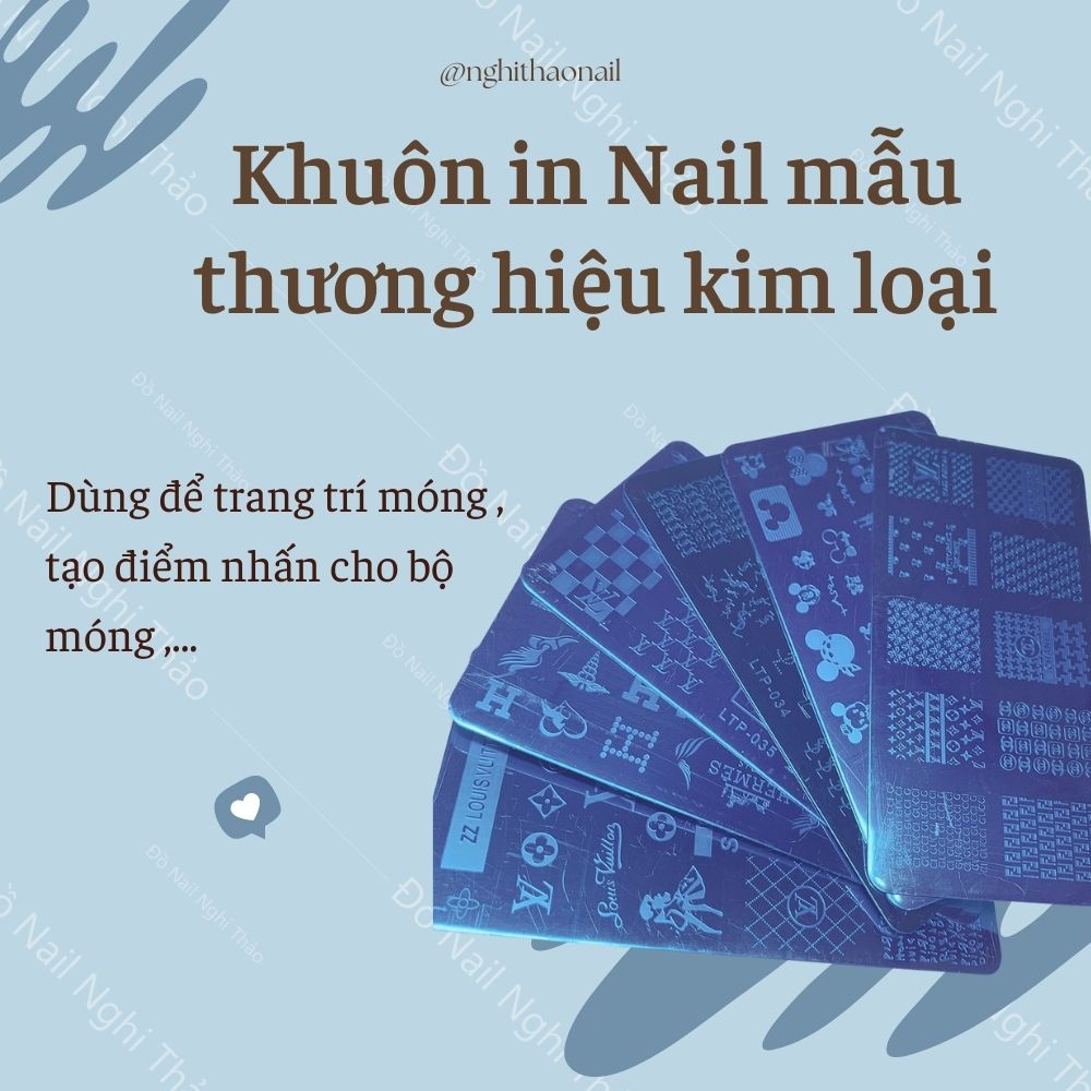 Khuôn in nail , in móng họa tiết thương hiệu