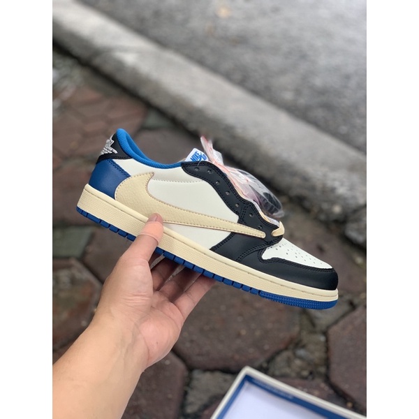 Giày JD cổ thấp xanh trắng travis fragment phiên bản cao cấp