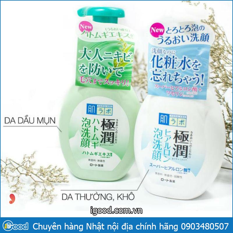 Sữa rửa mặt tạo bọt Hada Labo Gokujyun nội địa Nhật 160ml