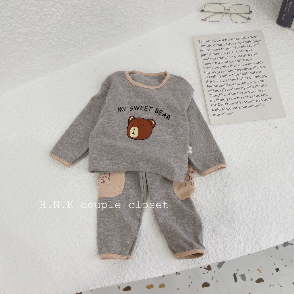 [ Ảnh thật cận chất] Bộ nỉ mềm mỏng phẩy tiêu sịn sò cho bé trai, bé gái (6-16kg)